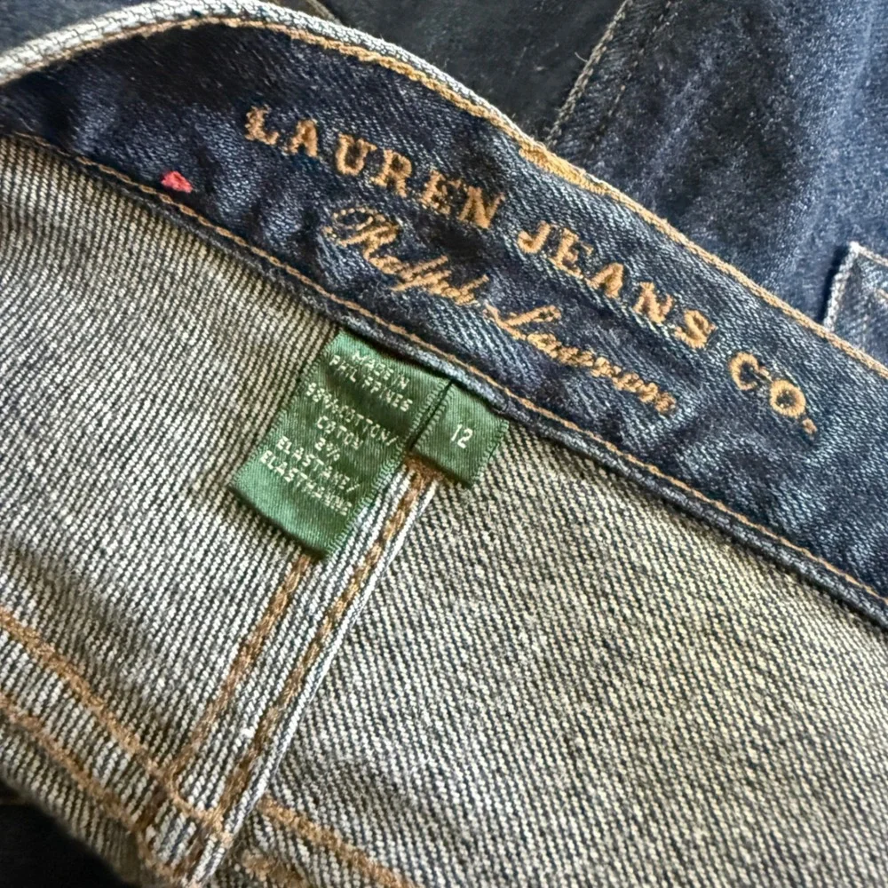 Lauren Ralph Lauren Blue Denim Bermuda Shorts Womens 12 Dark‎ Wash Stretch